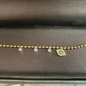 MEIRA T 14k SOLID YELLOW GOLD DIAMOND EVIL EYE BRACELET